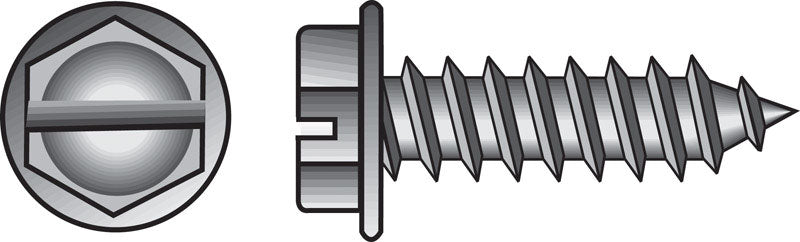 The Hillman Group 823068 Stainless Steel Hex Washer Head Slotted Sheet Metal Screw, 8 x 1-1/4-Inch, 100-Pack