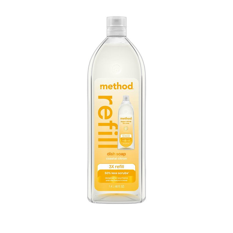 method Super Shine Liquid Dish Soap Refill, Coastal Citron, 48 fl oz