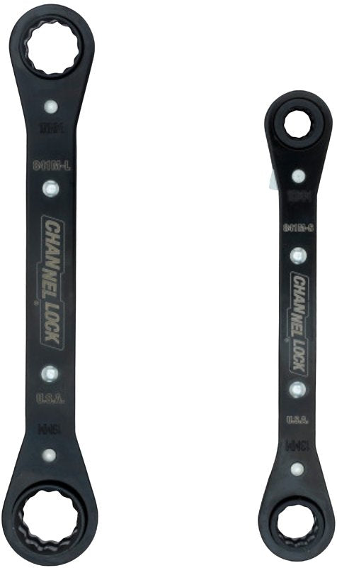 Channellock 841M Metric 4-n-1 Ratcheting Wrench Set: 8mm by 10mm, 16mm by 17mm, 12mm by 13mm, 18mm by 19mm, Black