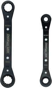 Channellock 841M Metric 4-n-1 Ratcheting Wrench Set: 8mm by 10mm, 16mm by 17mm, 12mm by 13mm, 18mm by 19mm, Black