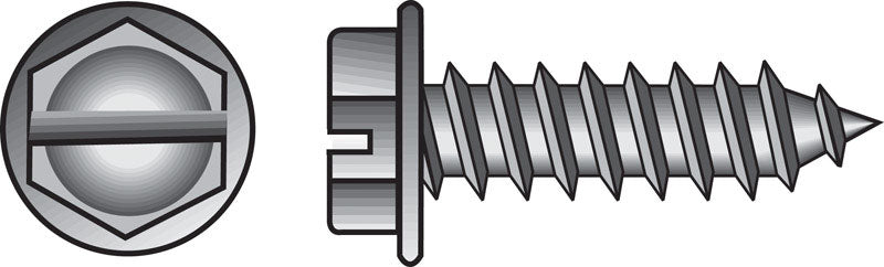 The Hillman Group 70251 6-Inch x 5/8-Inch Hex Washer Head Slotted Sheet Metal Screw, 100-Pack, 0.625 inches, zinc