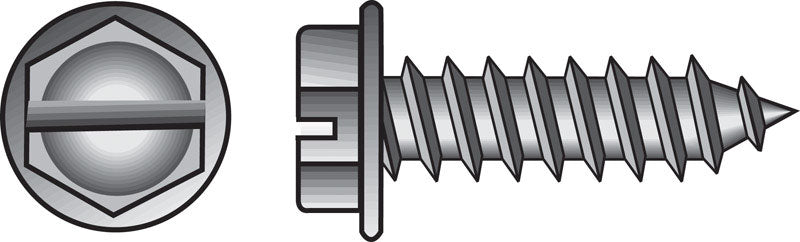 The Hillman Group 70275 8-Inch x 5/8-Inch Hex Washer Head Slotted Sheet Metal Screw, 100-Pack