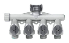Gilmour Full Flow Poly 4-Way Connector AY4FF Teal/Black 800414-1001