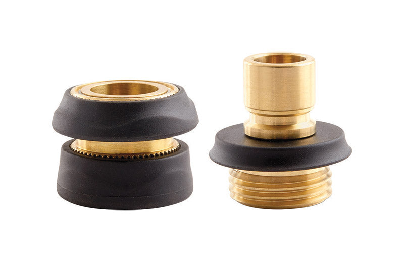 Gilmour 809004-1002 9QC Brass Hose Quick Connector, 1 Set, Black