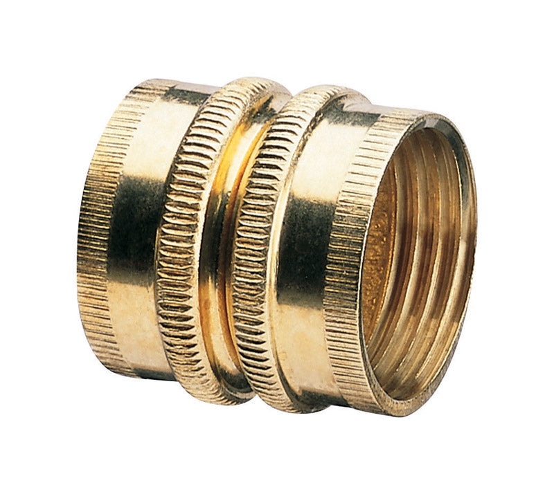 Gilmour Brass x NH 807734-1001 Heavy Duty Hose Connector Double Female Swivel 3/4 inch, 3/4-Inch by 3/4-Inch