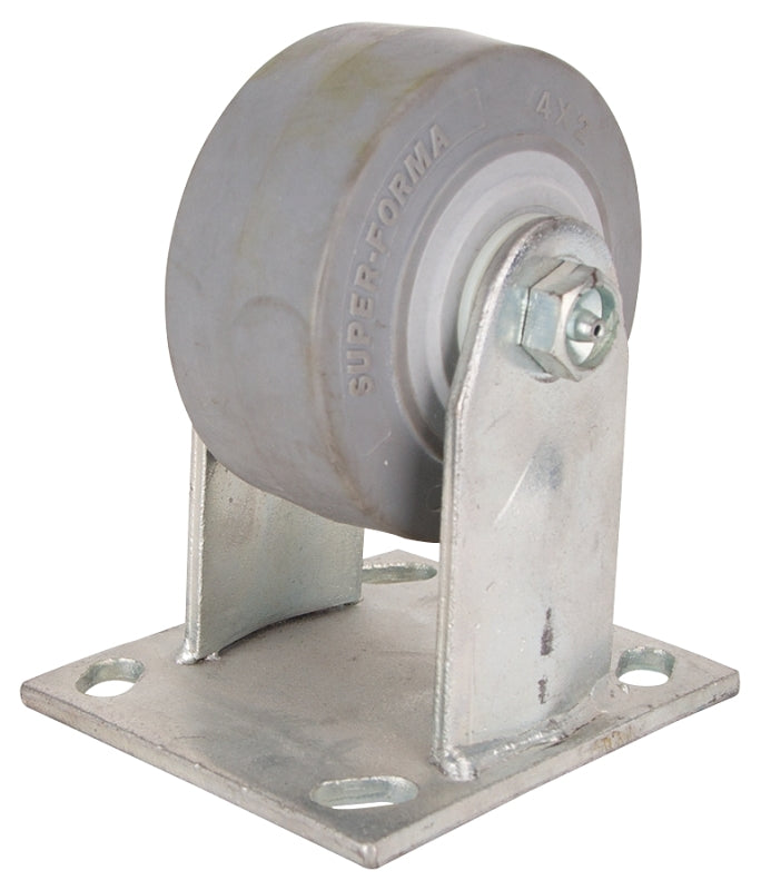 MINTCRAFT JC-T01 Thermoplastic Rubber Rigid Plate Caster, 4-Inch x 2-Inch