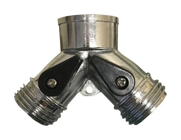 Rugg 3/4 in. Zinc Threaded Male Y-Hose Connector with Shut Offs W6BY-PDQ