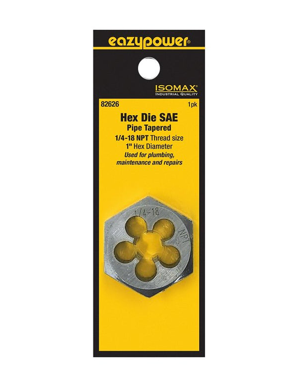 Eazypower 82626 1/4-18 NPT 1" Hex & 1" Die Tungsten (1 Pack)