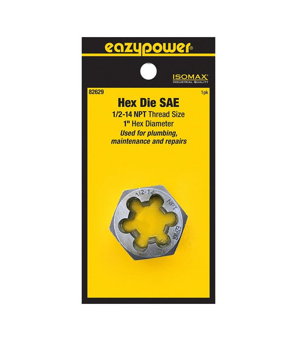 Eazypower 82629 1/2-14 Npt 1" Hex 1" Die Tungsten (1 Pack)