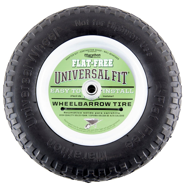 Arnold MTD 00270 Wheelbarrow Wheel, 14-1/2 in Dia Tire, Knobby Tread, Polyurethane Tire