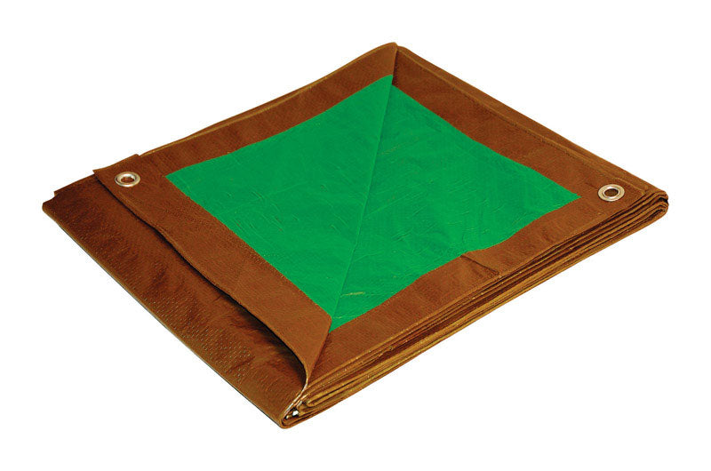 12' x 16' Foremost Tarp 11216 Brown/Green Dry Top Brown/Green 7-Mil Full Size Reversible Tarp