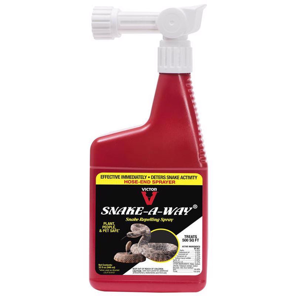 Victor Snake-A-Way Hose-End Snake Repellent Spray - Snake Repellent for Outdoors - VP364HE - Treats 500 sq ft - Deter Venomous and Non-Venomous Snakes
