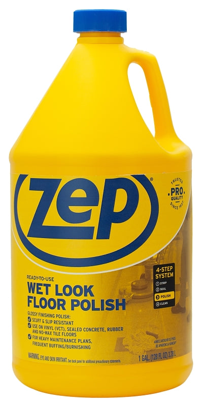 Zep Wet-Look Floor Polish - 1 Gallon ZUWLFF128 - Long Lasting Shine