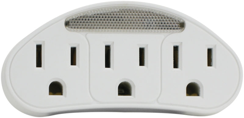 POWERZONE, Tap 3 Outlet Photo Nightlt Wht, EA