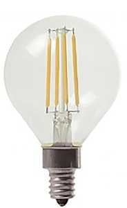 GE Lighting Dimmable LED Light Bulbs, Frosted Decorative G16.5 Globe Light Bulb, 4-Watt (40-Watt Replacement) 350-Lumen, Soft White, Candelabra Light Bulb Base, 2 Pack LED Bulbs, (24535)