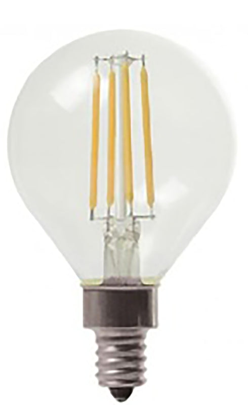 GE Lighting Dimmable LED Light Bulbs, Frosted Decorative G16.5 Globe Light Bulb, 4-Watt (40-Watt Replacement) 350-Lumen, Soft White, Candelabra Light Bulb Base, 2 Pack LED Bulbs, (24535)