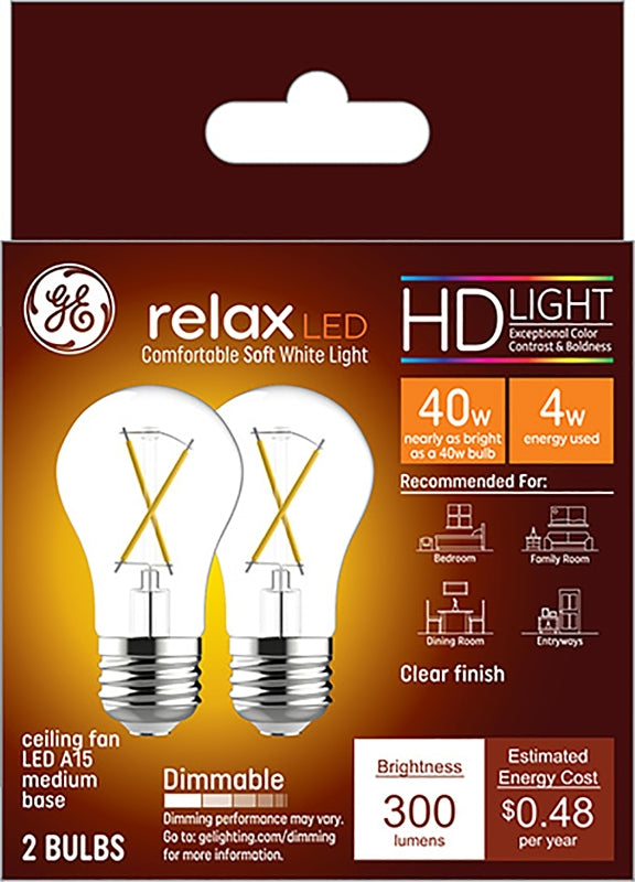 Ge 31313 A15 Relax Hd Led Light Bulb, 4 Watts