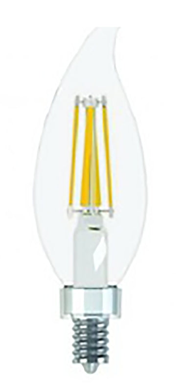 GE Relax LED Light Bulbs, Candle Lights, 60 Watts, Soft White Clear Decorative CA11 Bulbs, Small Base (2 Pack)