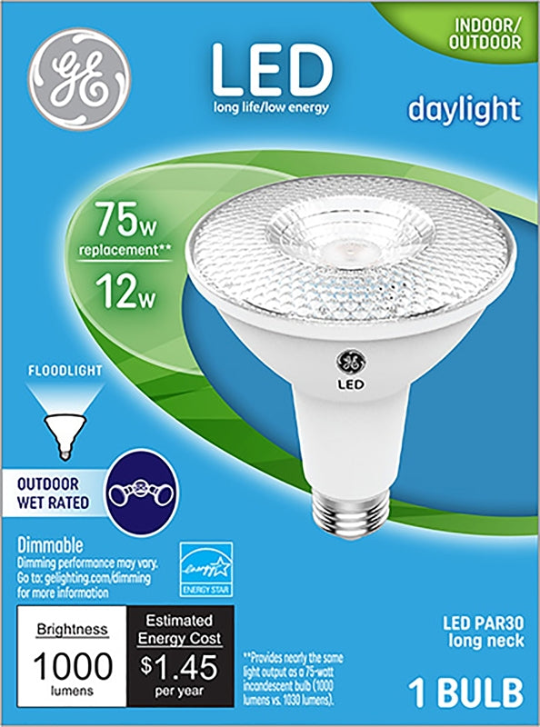 GE Lighting LED Light Bulb, 75 Watt Eqv, PAR30 Indoor/Outdoor Floodlight Bulb, Daylight 38447