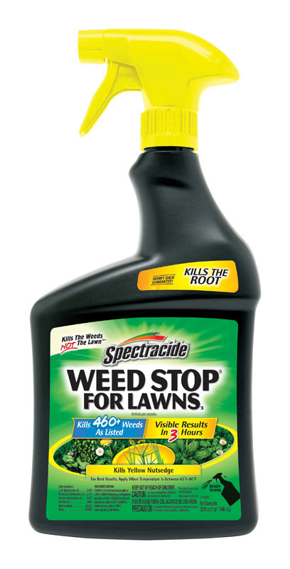 Spectracide Weed Stop For Lawns, 32 fl Oz, Kills All Types of Listed Broadleaf Weeds Including Dandelion, Chickweed, Clover and Yellow Nutsedge