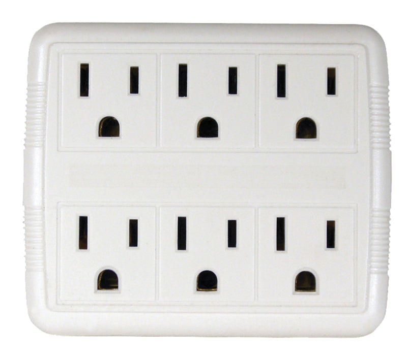 Tap Duplex To 6outlet Gnd Wht