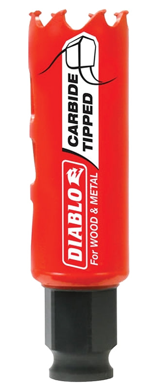 Freud Diablo 1 in. Dia. x 2-3/8 in. L Carbide Tipped Hole Saw 3/8 in. 1 pc. DHS1000CT