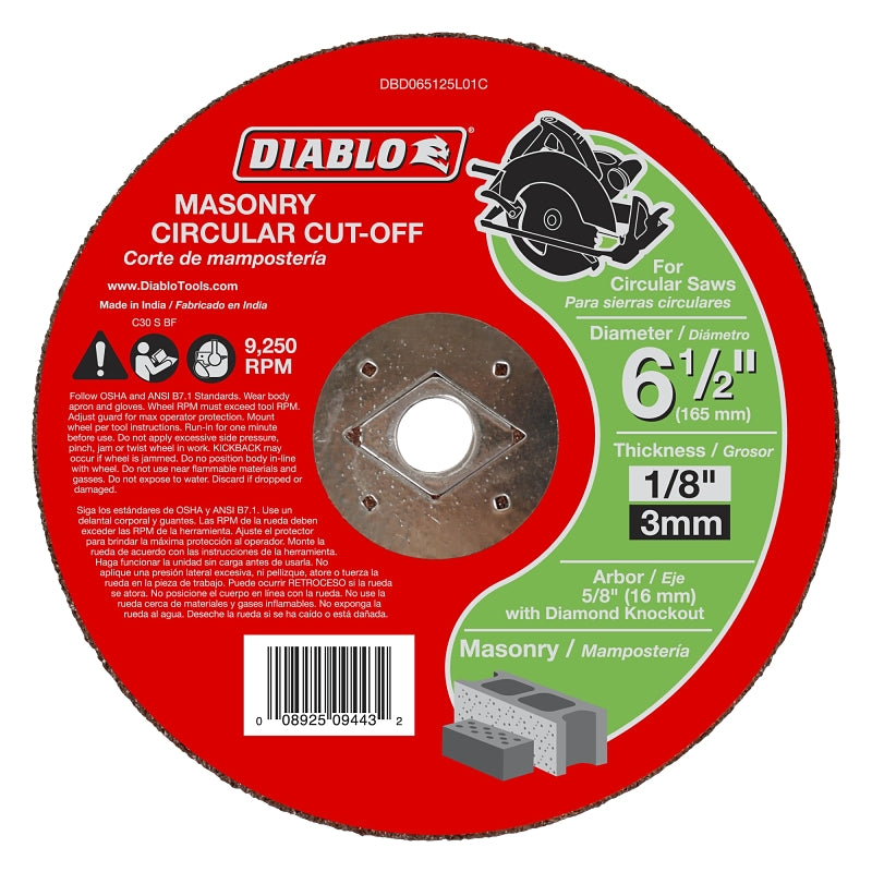 Freud DBD065125L01C Masonry Circular Cut-Off Disc, 6.5 x 1/8 x 5/8-In. - Quantity 5 (5-Pack)
