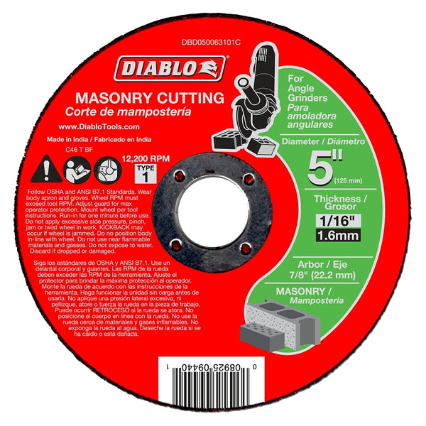Freud-Diablo DB 5X1/16X7/8IN Masonry CUTOFF1 DBD050063101C