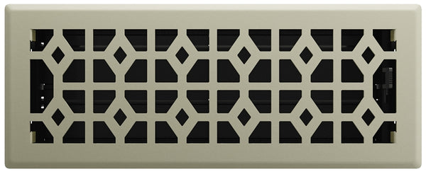 Imperial RG3464 Templar Decorative Floor Register, 4x12 Inch, Satin Nickel