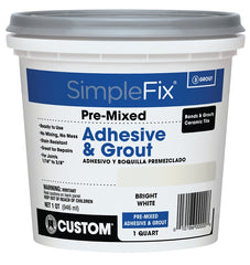 Custom TAGWQT SimpleFix premixed adhesive and grout Bright White