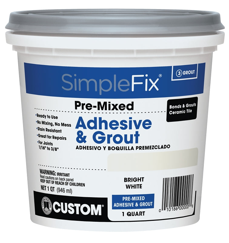 Simplefix TAGWQT 1 Quart Bright White Pre-Mixed Adhesive & Grout