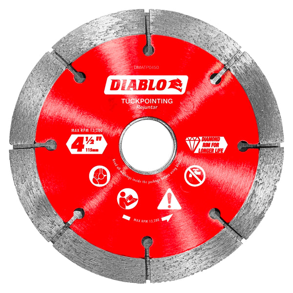 Diablo by Freud DMATP0450 4-1/2 in. Diamond Tuck Point Blade for Masonry Multi, One Size