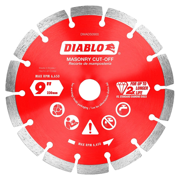 Diablo by Freud DMADS0900 9 in. Diamond Segmented Cut-Off Discs for Masonry Multi, One Size