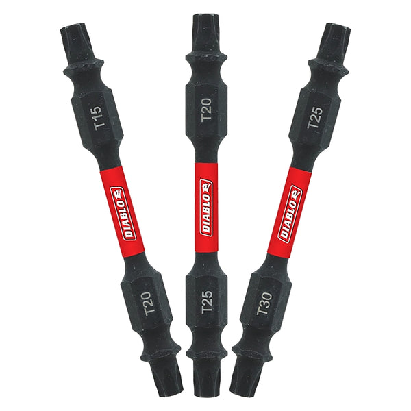 Diablo DDETV25-S3 2-1/2 in. Double-Ended Torx Drive Bit Assorted Pack (3-Piece)