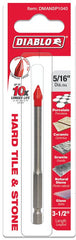 Diablo DMANSP1040 5/16 in carbide tipped glass and tile drill bit, hex shank