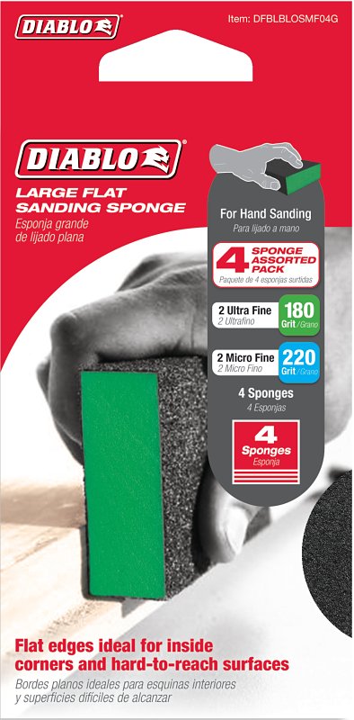 Diablo Large Sponge U/M Fn 4PK DFBLBLOSMF04G