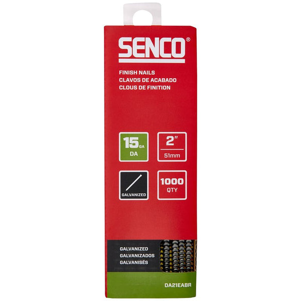 SENCO DA21EABR 2" 15 Gauge Angled Finish Nails, Galvanized Finish 1,000 Count Pack