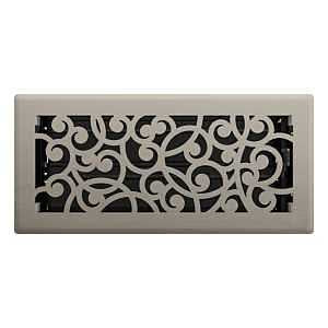 Imperial RG3360 Wonderland Decorative Floor Register, 4 x 10-Inch, Brushed Nickel