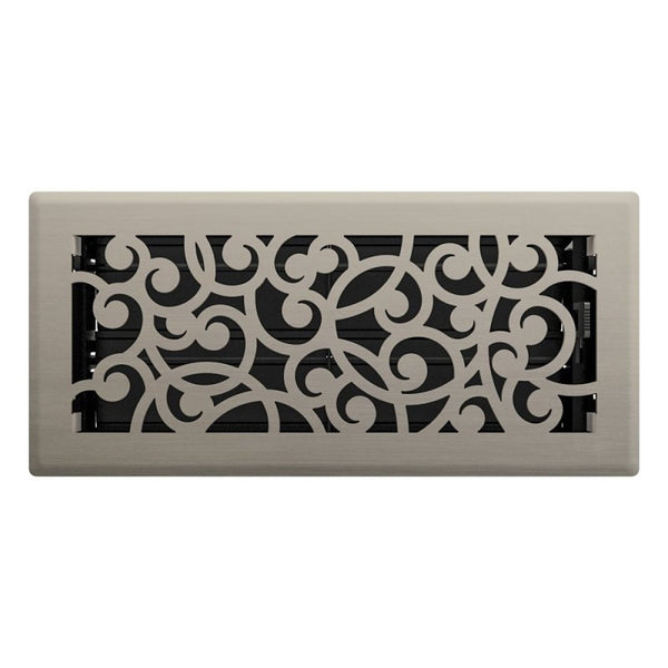 Imperial RG3360 Wonderland Decorative Floor Register, 4 x 10-Inch, Brushed Nickel