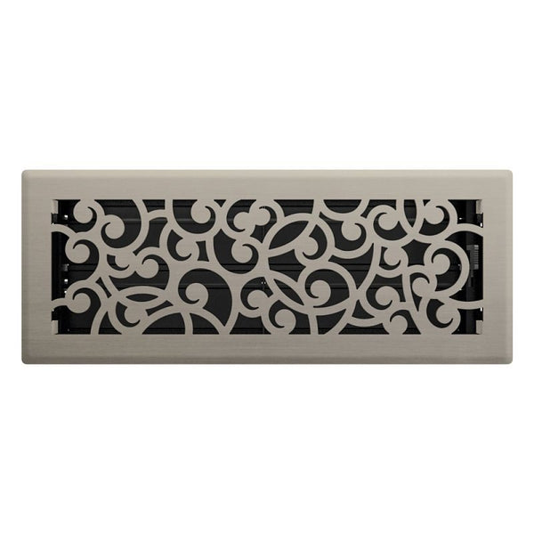 Imperial RG3361 Wonderland Decorative Floor Register, 4 x 12-Inch, Brushed Nickel