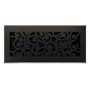 Imperial RG3374 Cast Iron Wonderland Decorative Floor Register, 4 x 10-Inch, Matte Black