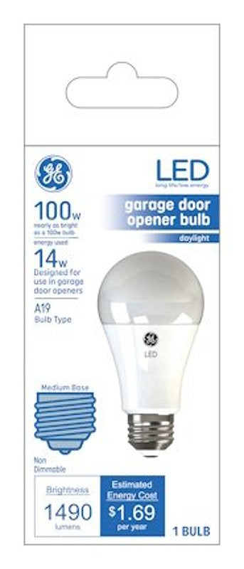 GE Lighting 93116046 LED Light Bulb, A19, Garage, Frosted Daylight, 1600 Lumens, 14-Watts - Quantity 1