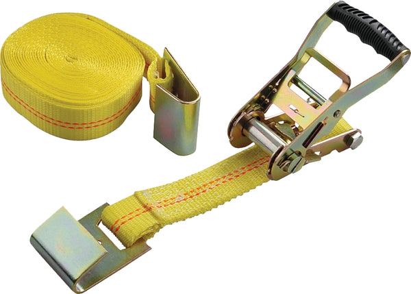 MINTCRAFT FH64065 ProSource Heavy Duty Ratchet Tie Down, 3333 Lb, 27 Ft L X 2 in W, Polyester