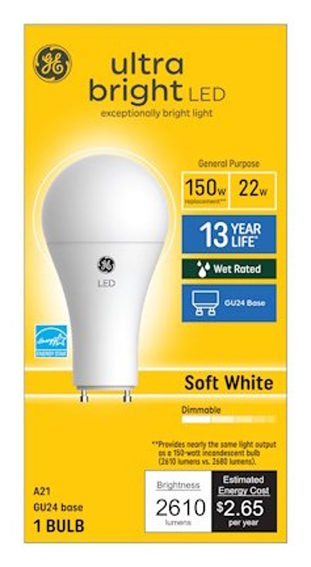 GE Lighting 93129364 GE LED 22W A21 Bulb - Quantity 1