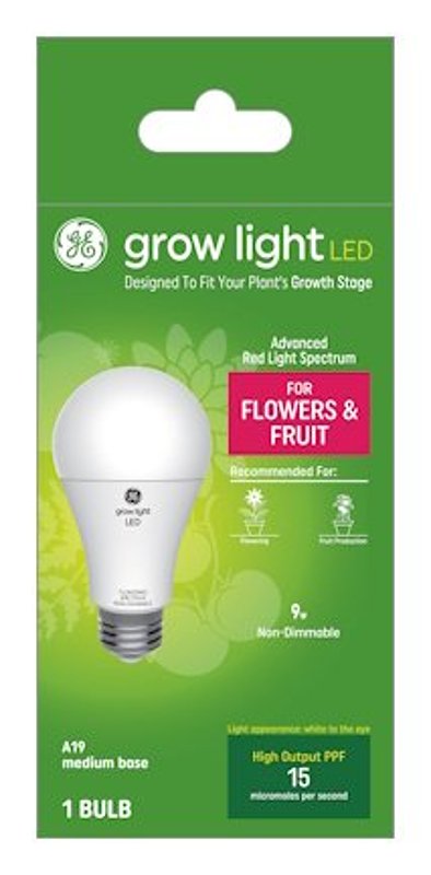GE Lighting 105646 1.9W LED Horticultural Grow Light Bulb for Fruit & Flowers White - A19 Shape 93131180