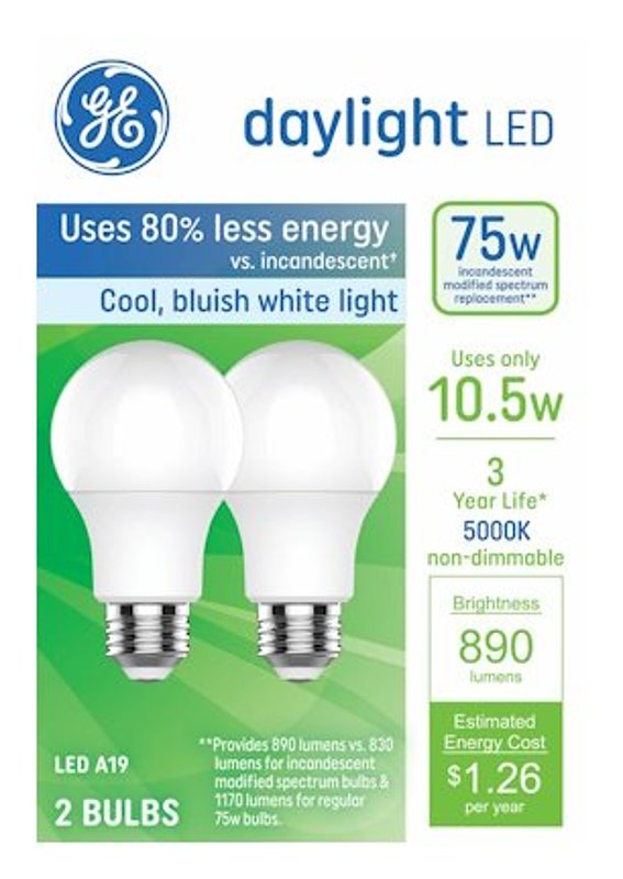 GE, Led 75-Watt 3 Year Lifetime Light Bulbs, 2 Count 93131944