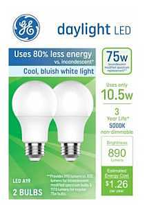 GE, Led 75-Watt 3 Year Lifetime Light Bulbs, 2 Count