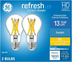 (2-Pack) GE Relax LED Vintage 60 watt equivalent ST19 Soft White Dimmable Decorative Light Bulb 93124165