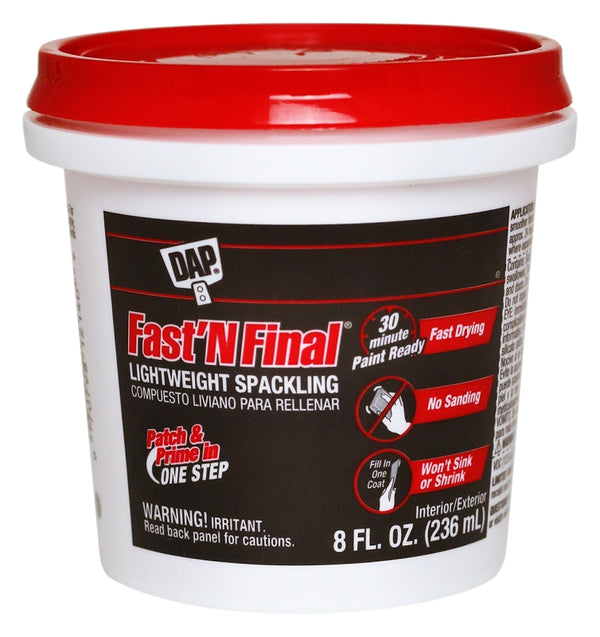 Dap 12140 Fast N Final Interior Exterior Spackle, 1/2-Pint