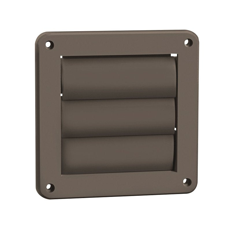 Dryer Vent Face Plate, Louvered, Brown, 4-In.